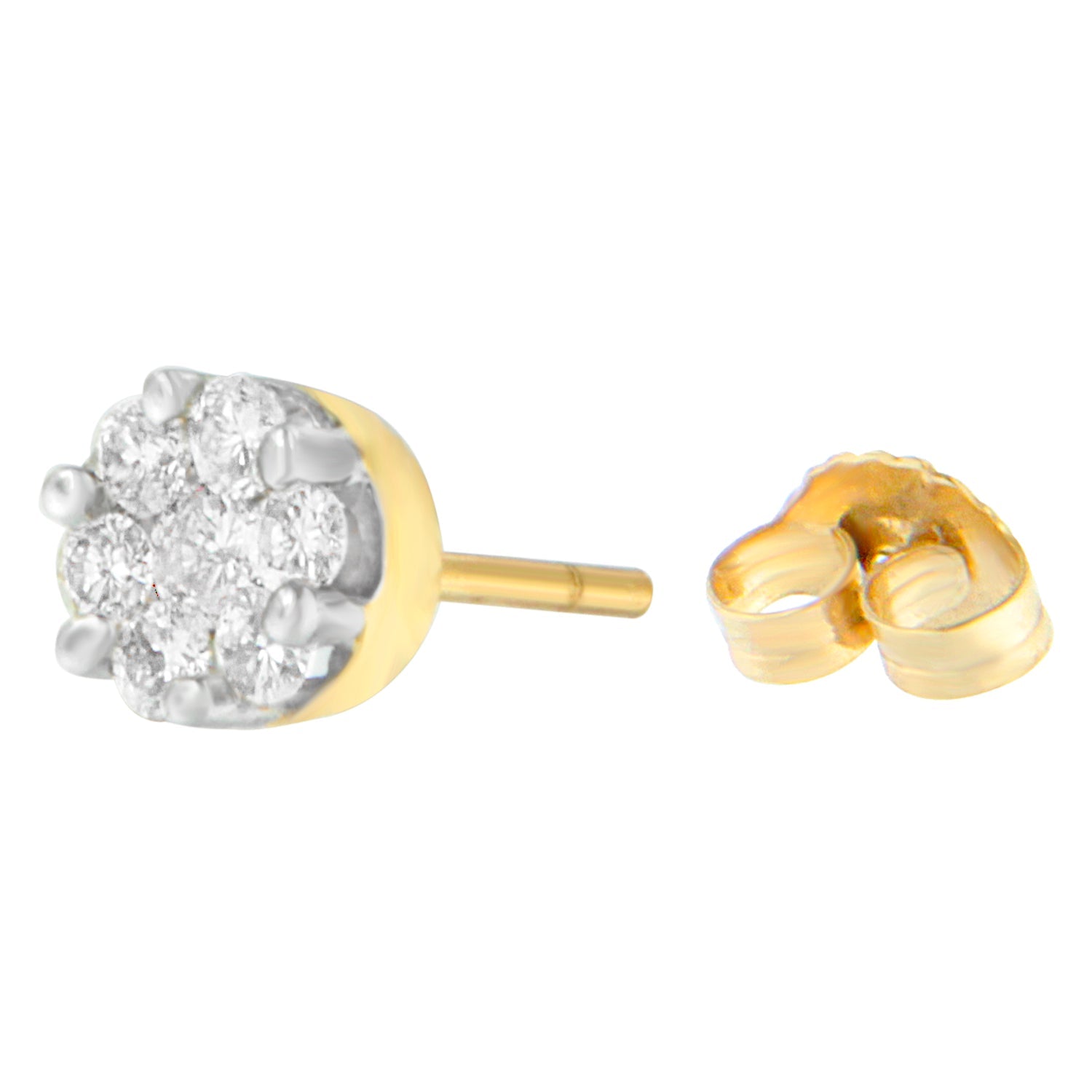 14K Yellow Gold 3/4 cttw Round Cut Diamond Stud Earring (I-J, SI2-I1) Bids.com