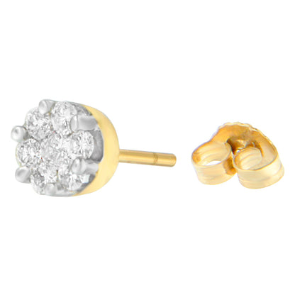 14K Yellow Gold 3/4 cttw Round Cut Diamond Stud Earring (I-J, SI2-I1) Bids.com