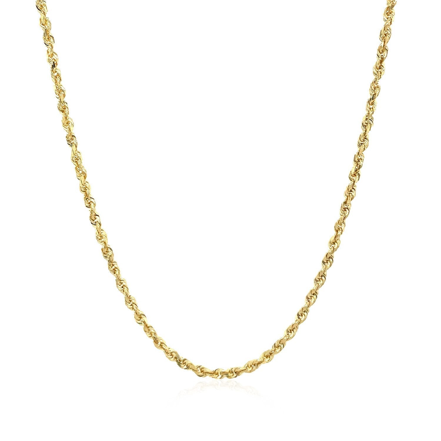 2.0mm 10k Yellow Gold Solid Diamond Cut Rope Chain Bids.com