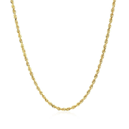 2.0mm 10k Yellow Gold Solid Diamond Cut Rope Chain Bids.com
