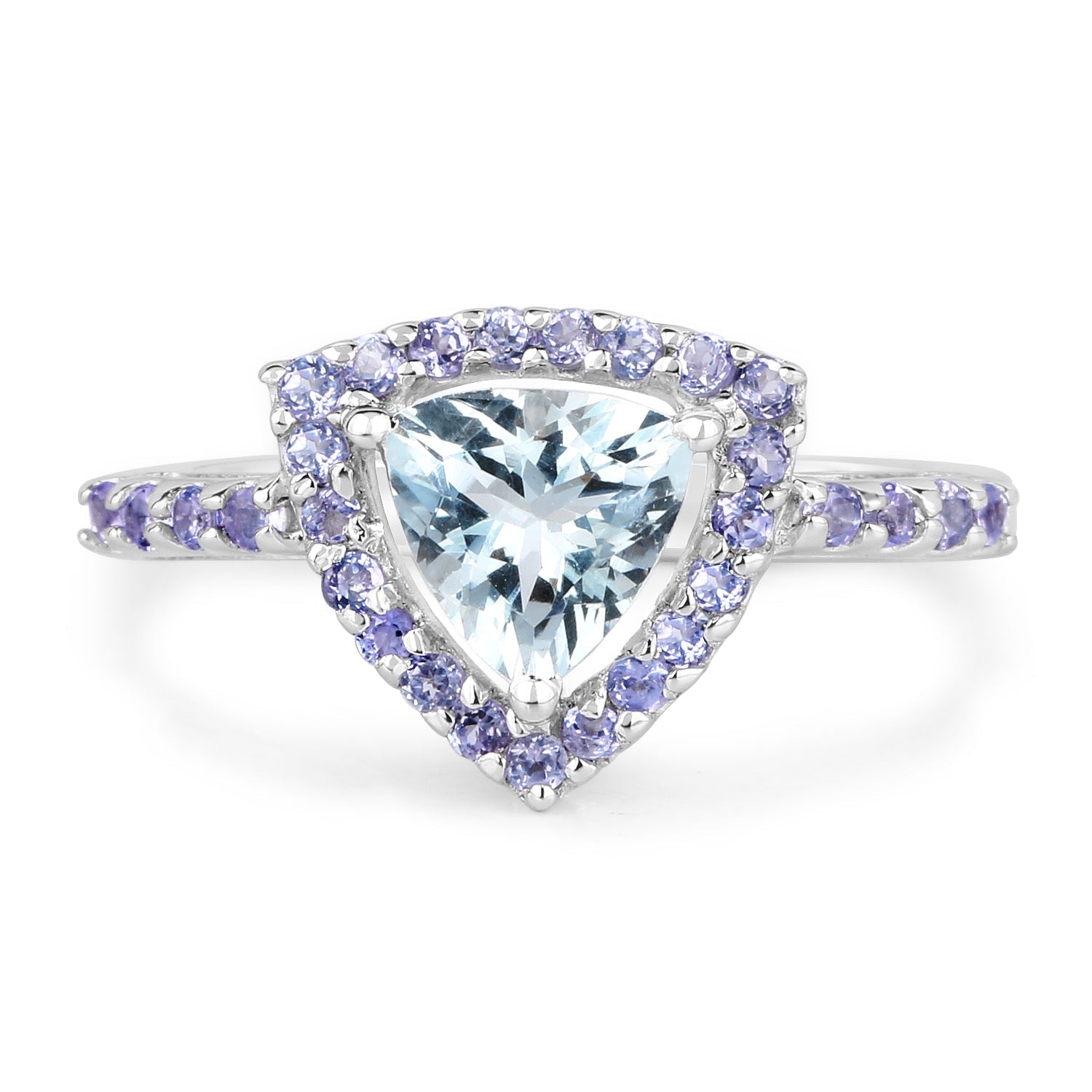 1.41 Carat Genuine Aquamarine & Tanzanite .925 Sterling Silver Ring Bids.com