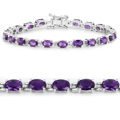 7.98 Carat Genuine Amethyst .925 Sterling Silver Bracelet Bids.com