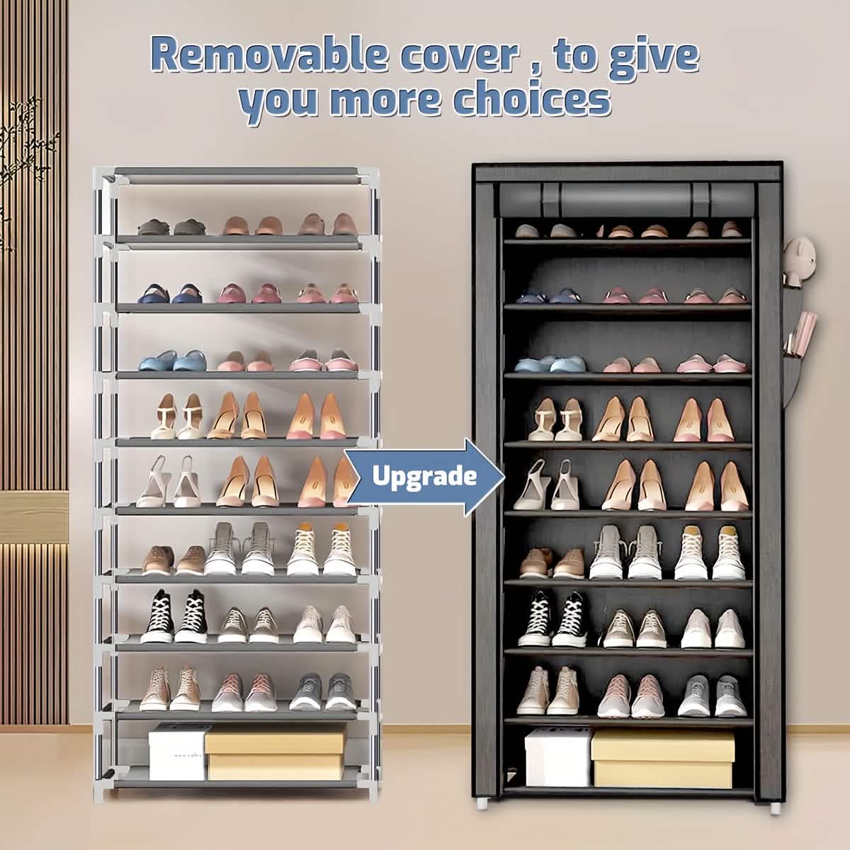 10-Layer 9 Grid Shoe Rack Shelf Storage Closet Organizer DailySale