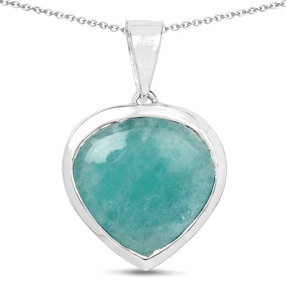 9.79 Carat Genuine Amazonite & Tanzanite .925 Sterling Silver Pendant Bids.com