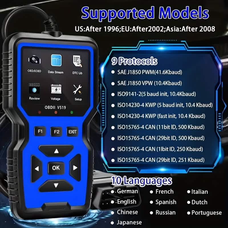 OBD2 Engine Diagnostic Tool – Universal Code Reader (Blue) DailySale