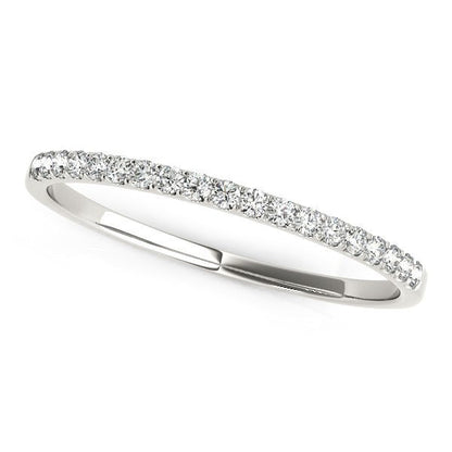 14k White Gold Pave Set Round Diamond Wedding Ring (1/8 cttw) Bids.com