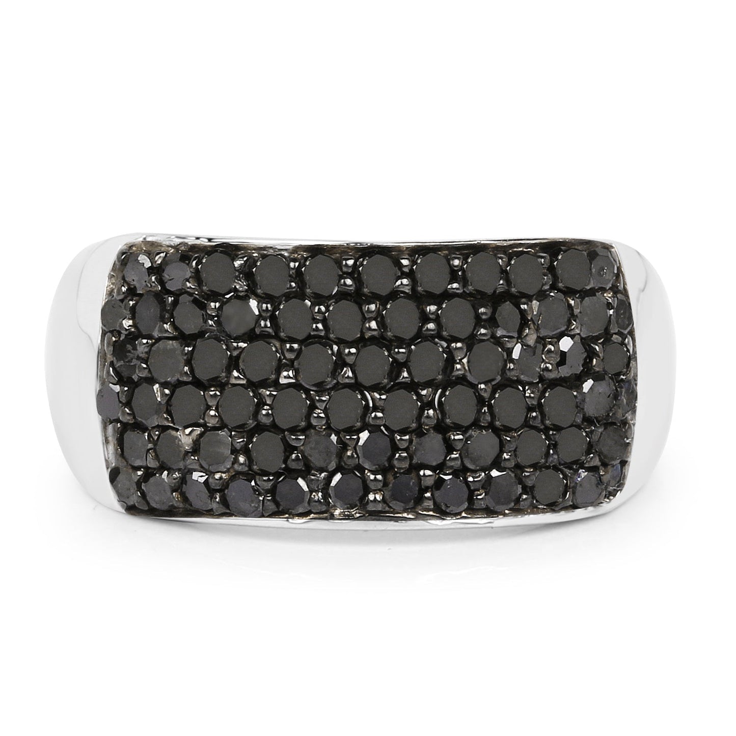 1.21 Carat Genuine Black Diamond .925 Sterling Silver Ring Bids.com