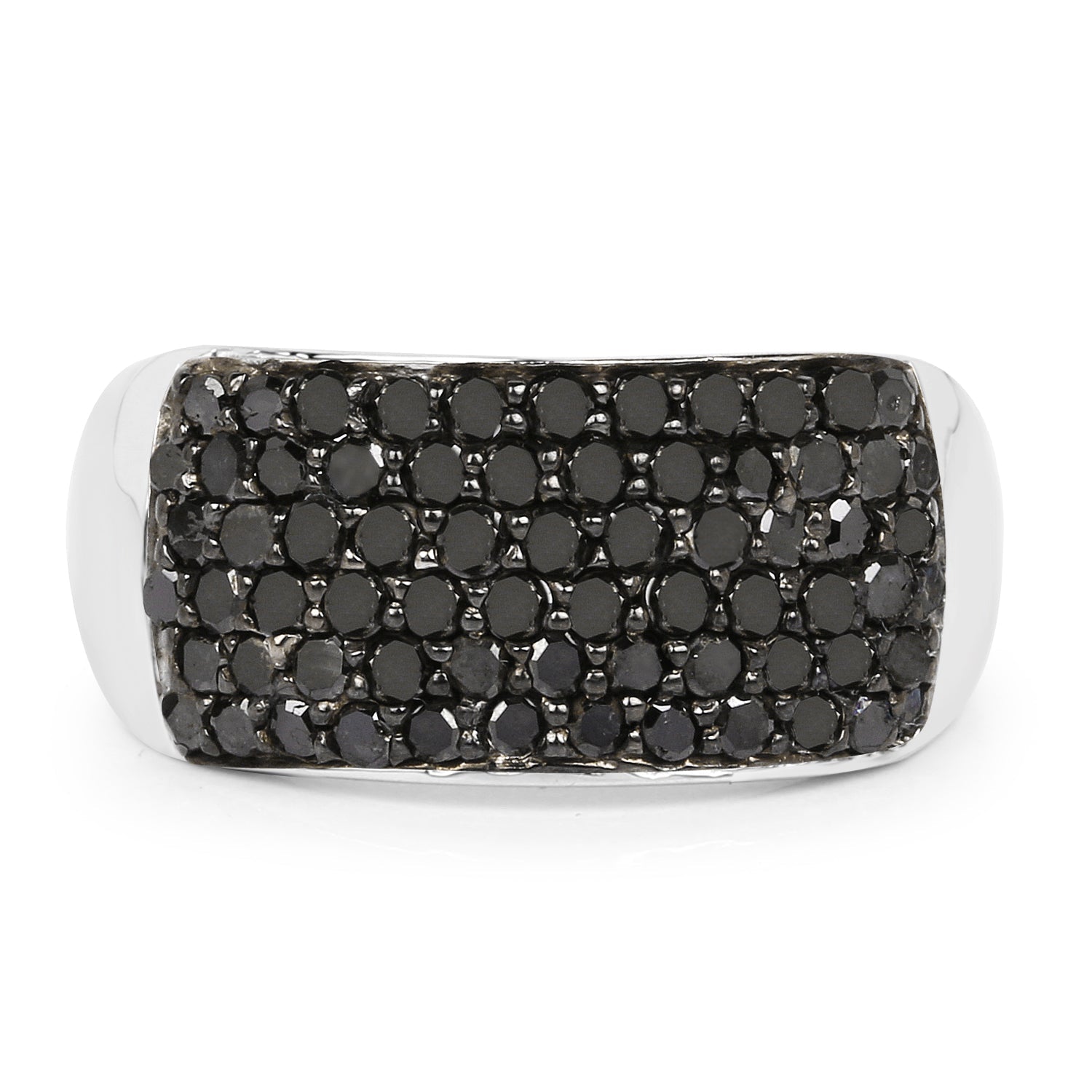 1.21 Carat Genuine Black Diamond .925 Sterling Silver Ring Bids.com