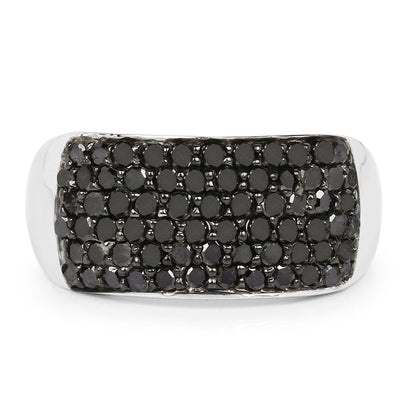 1.21 Carat Genuine Black Diamond .925 Sterling Silver Ring Bids.com