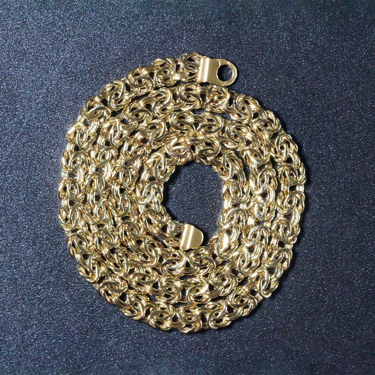 14k Yellow Gold Byzantine Motif Chain Necklace Bids.com