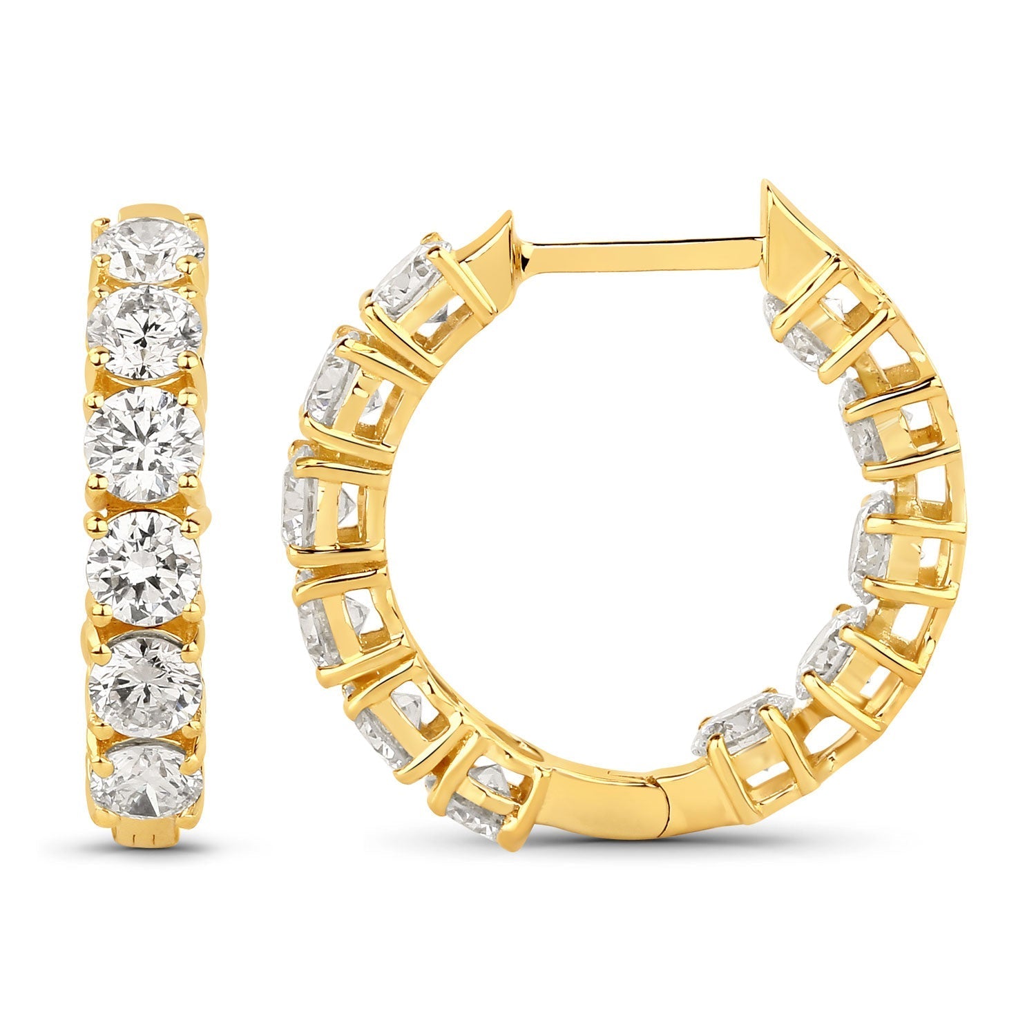3.08 Carat Genuine Lab Grown Diamond 14K Yellow Gold Earrings Bids.com