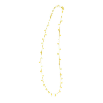 14K Yellow Gold Necklace with Dangling Stars Bids.com