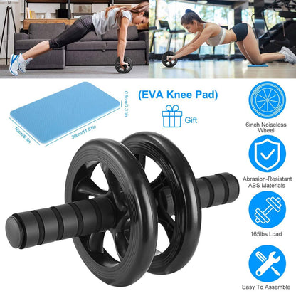 Ab Roller Wheel Fitness Exercise with Knee Pads DailySale