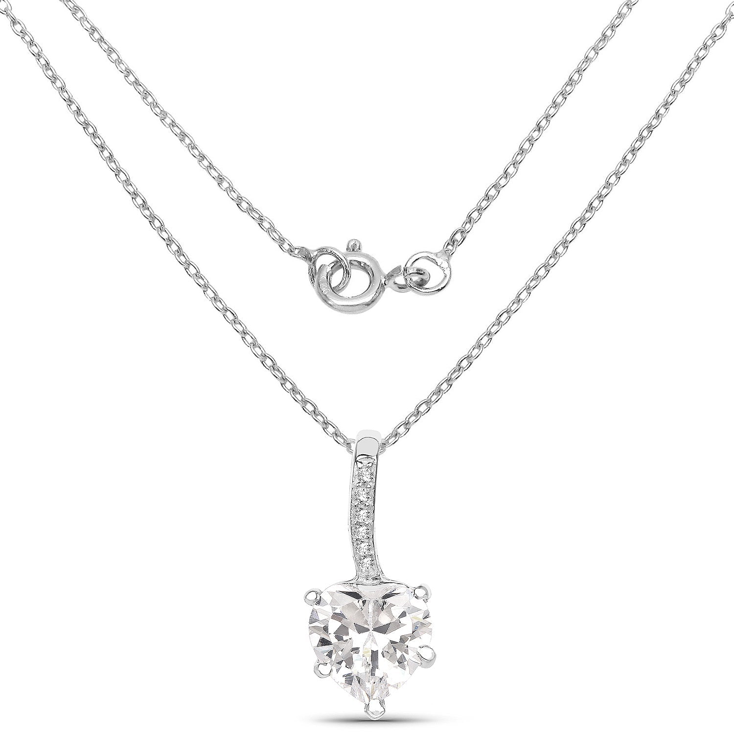 4.46 Carat Genuine White Cubic Zirconia .925 Sterling Silver Pendant Bids.com