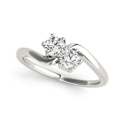 Solitaire Two Stone Diamond Ring in 14k White Gold (1/2 cttw) Bids.com