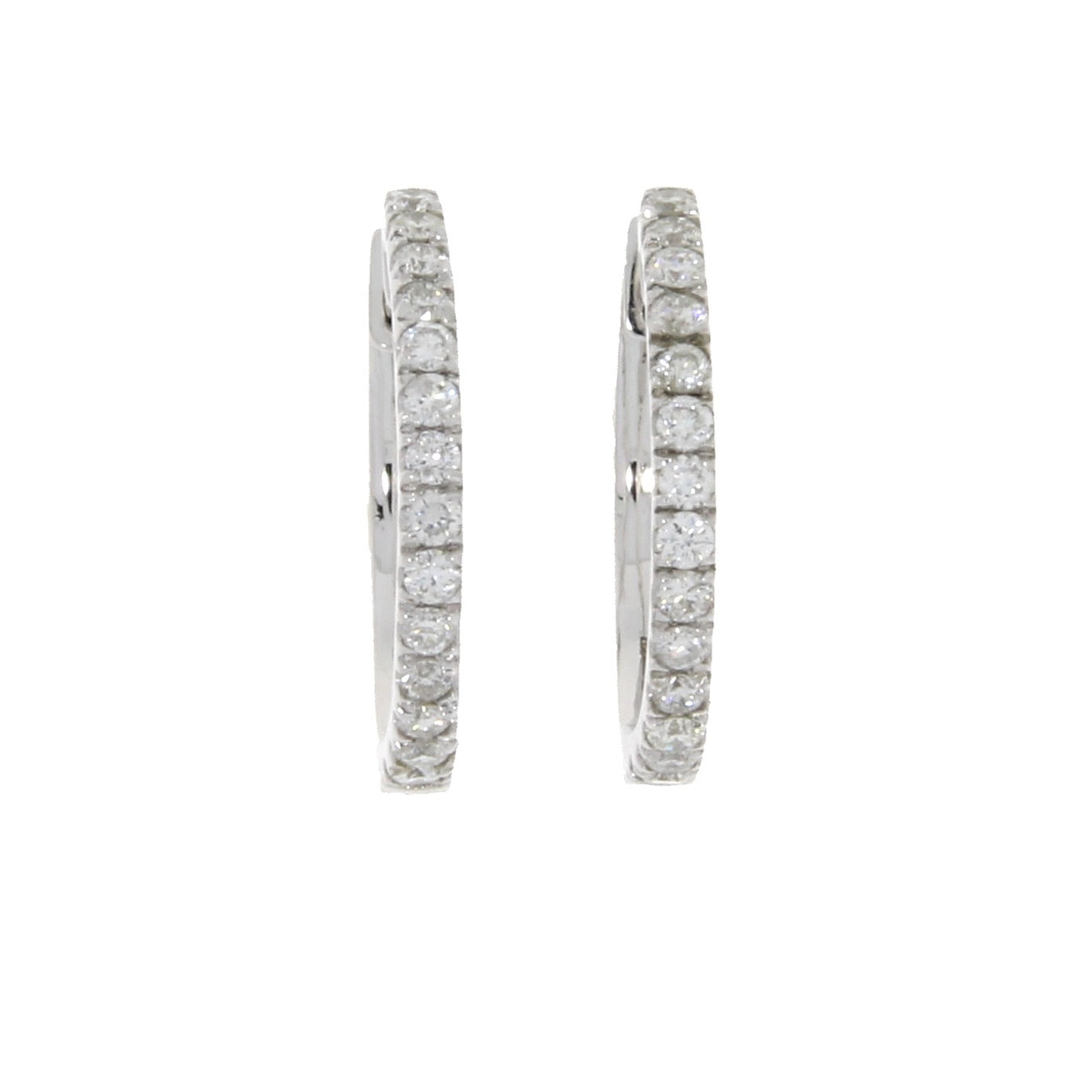 Genuine .51ct Diamond Hoop Earrings 14KT White Gold Bids.com