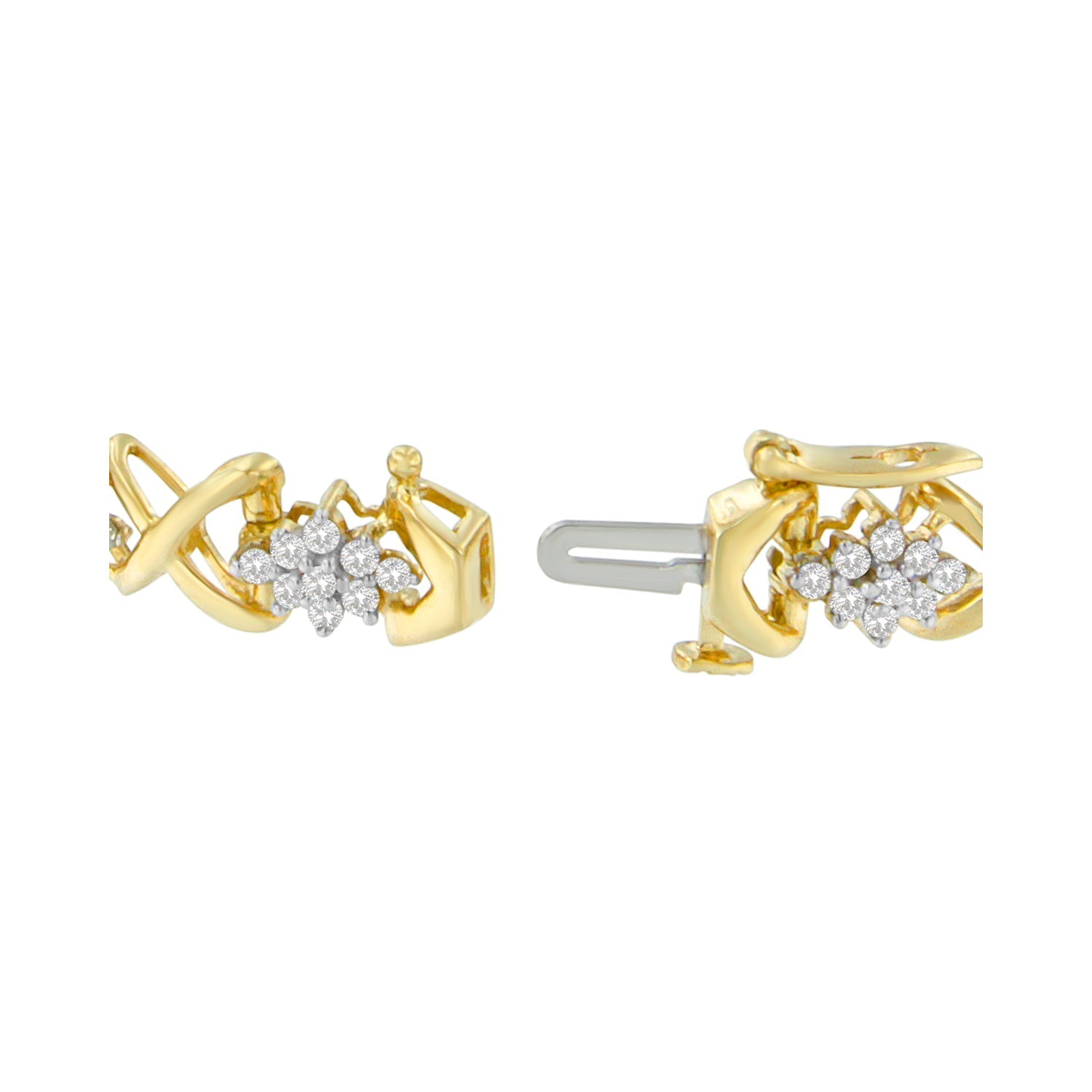 10k Yellow Gold Plated .925 Sterling Silver 2.00 Cttw Round-Cut Diamond Link 7" Bracelet (H-I Color, I2-I3 Clarity) Bids.com