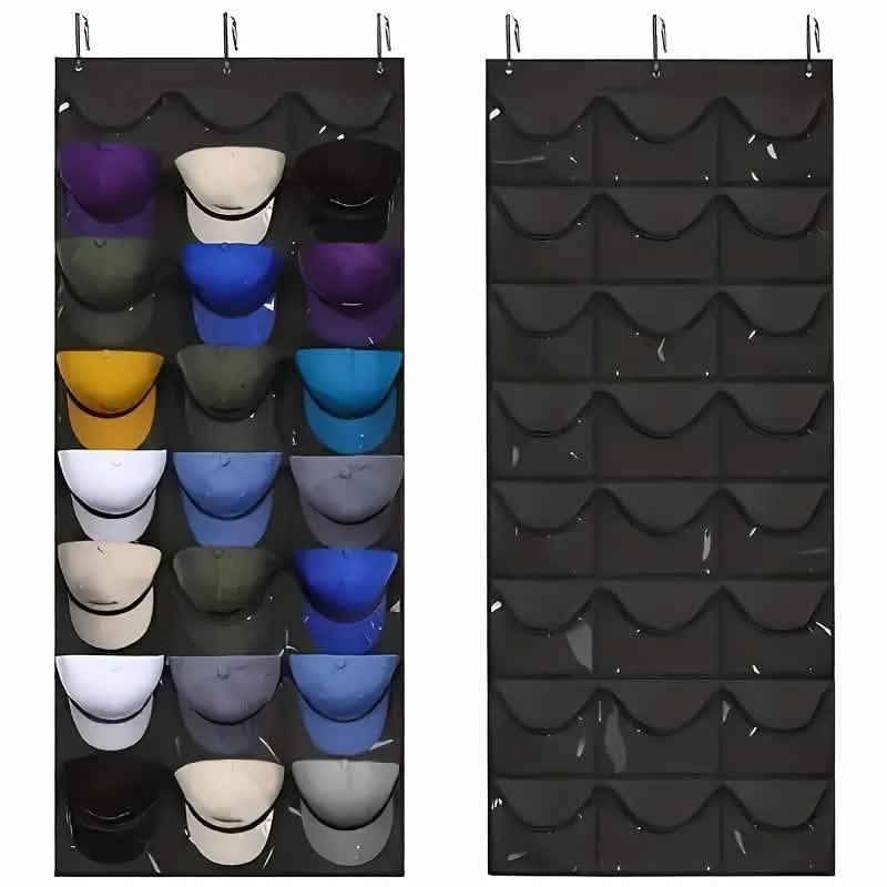 24-Grid Hanging Door Organizer – Space-Saving Nylon Storage with Clear Pockets DailySale