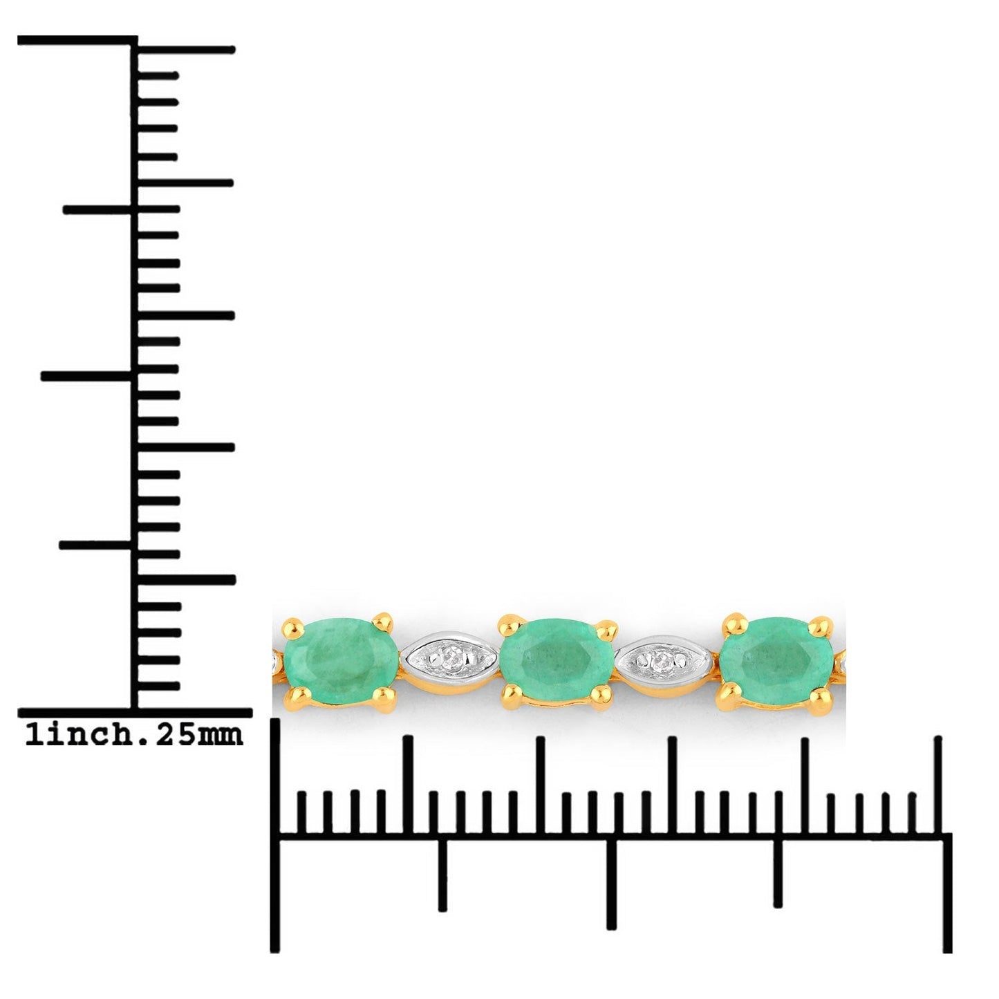 1.29 Carat Genuine Emerald and White Diamond .925 Sterling Silver Bracelet Bids.com