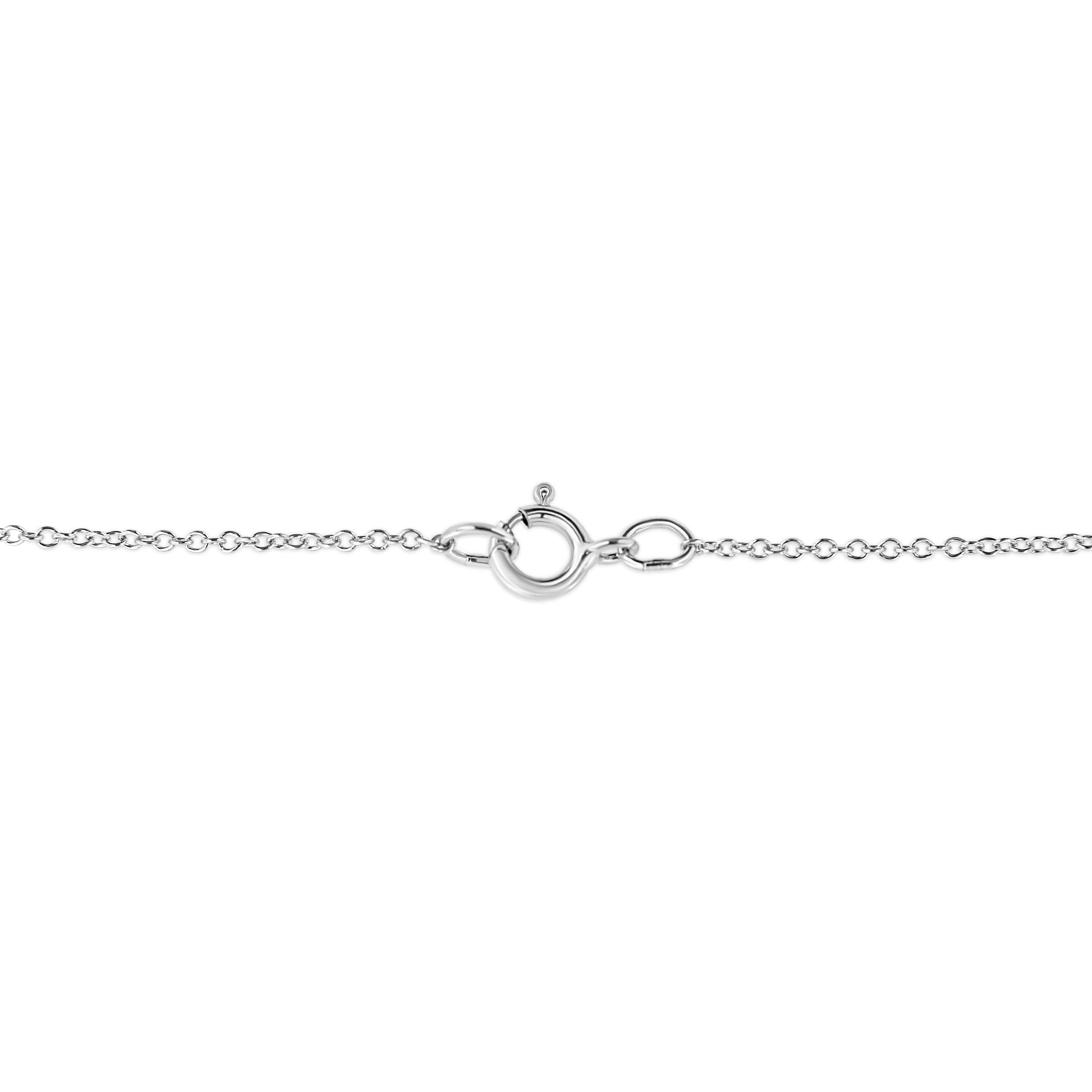 .925 Sterling Silver Pave-Set Diamond Accent Kite Shape 18" Pendant Necklace (I-J Color, I1-I2 Clarity) Bids.com