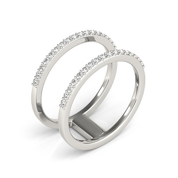14k White Gold Dual Band Design Ring with Diamonds (1/3 cttw) Bids.com