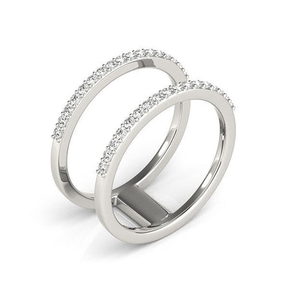 14k White Gold Dual Band Design Ring with Diamonds (1/3 cttw) Bids.com