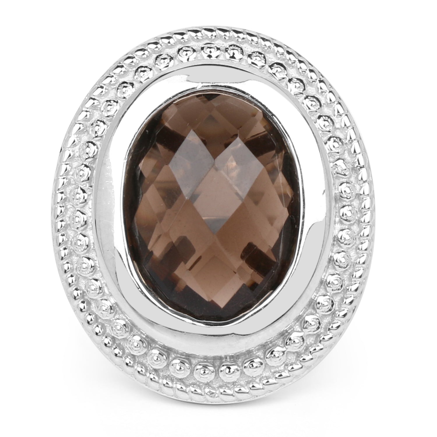 7.90 Carat Genuine Smoky Quartz .925 Sterling Silver Ring Bids.com