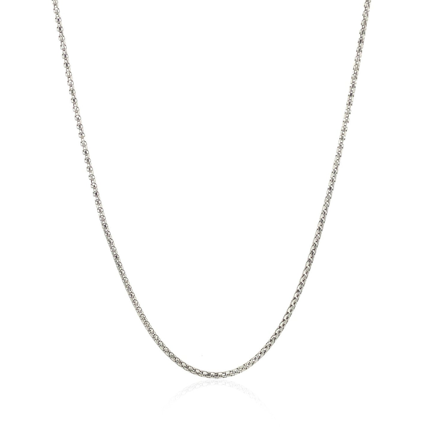 14k White Gold Adjustable Popcorn Chain 1.3mm Bids.com