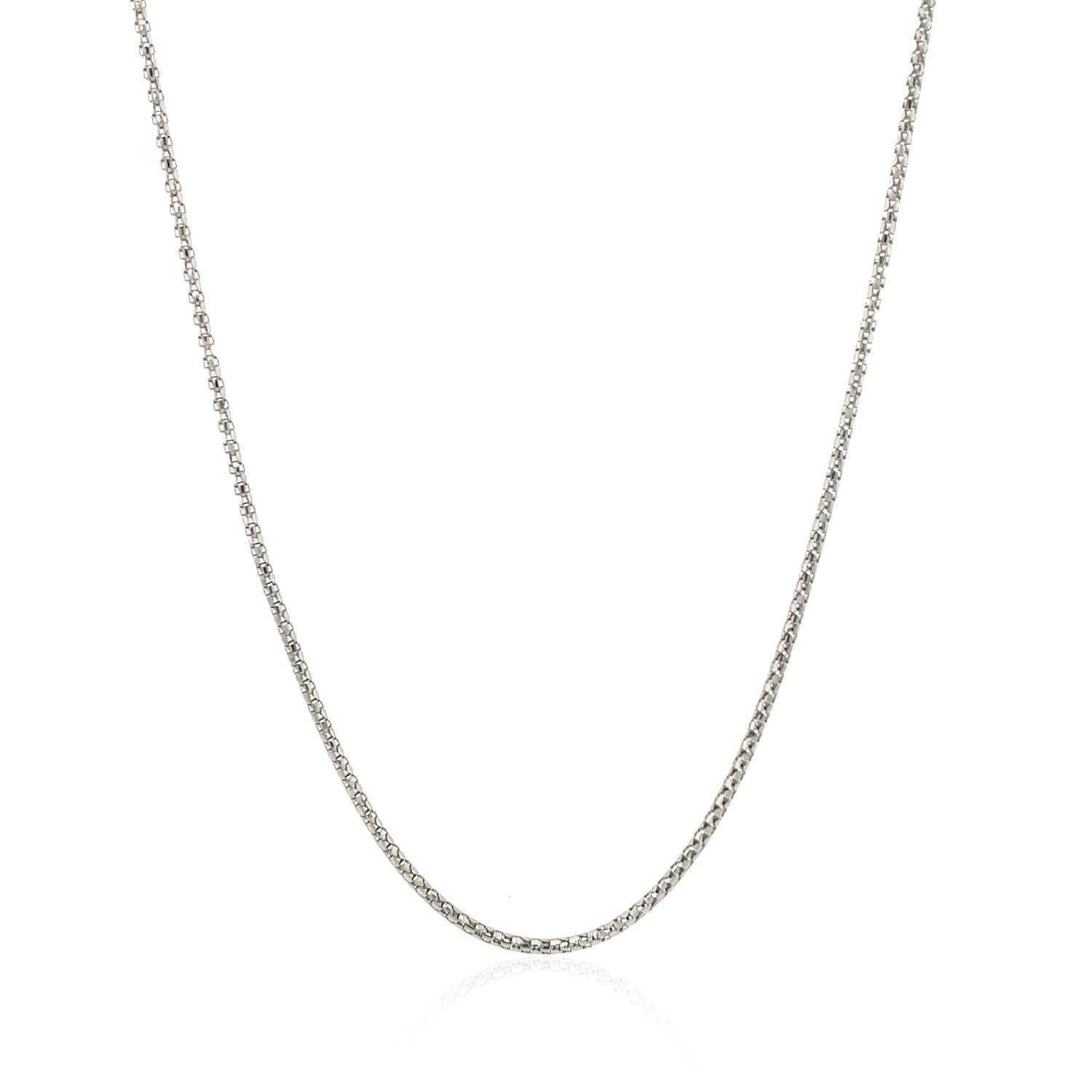 14k White Gold Adjustable Popcorn Chain 1.3mm Bids.com