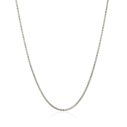 14k White Gold Adjustable Popcorn Chain 1.3mm Bids.com