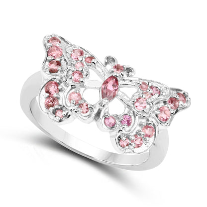 0.83 Carat Genuine Pink Tourmaline .925 Sterling Silver Ring Bids.com