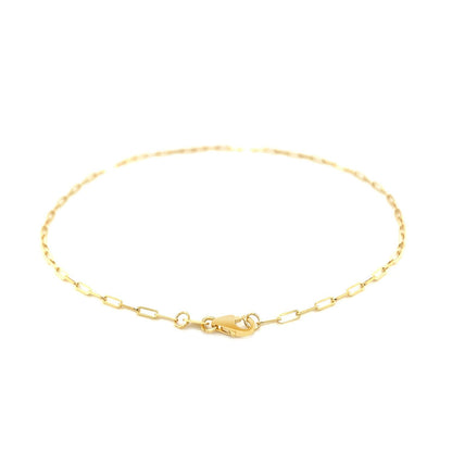 14K Yellow Gold Fine Paperclip Anklet (1.5mm) Bids.com