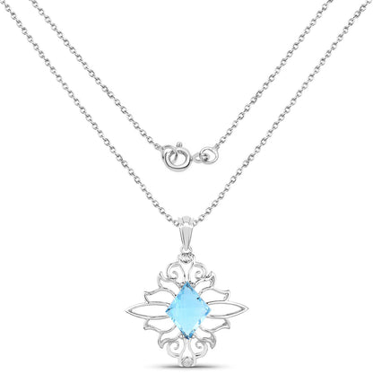 5.15 Carat Genuine Swiss Blue Topaz .925 Sterling Silver Pendant Bids.com