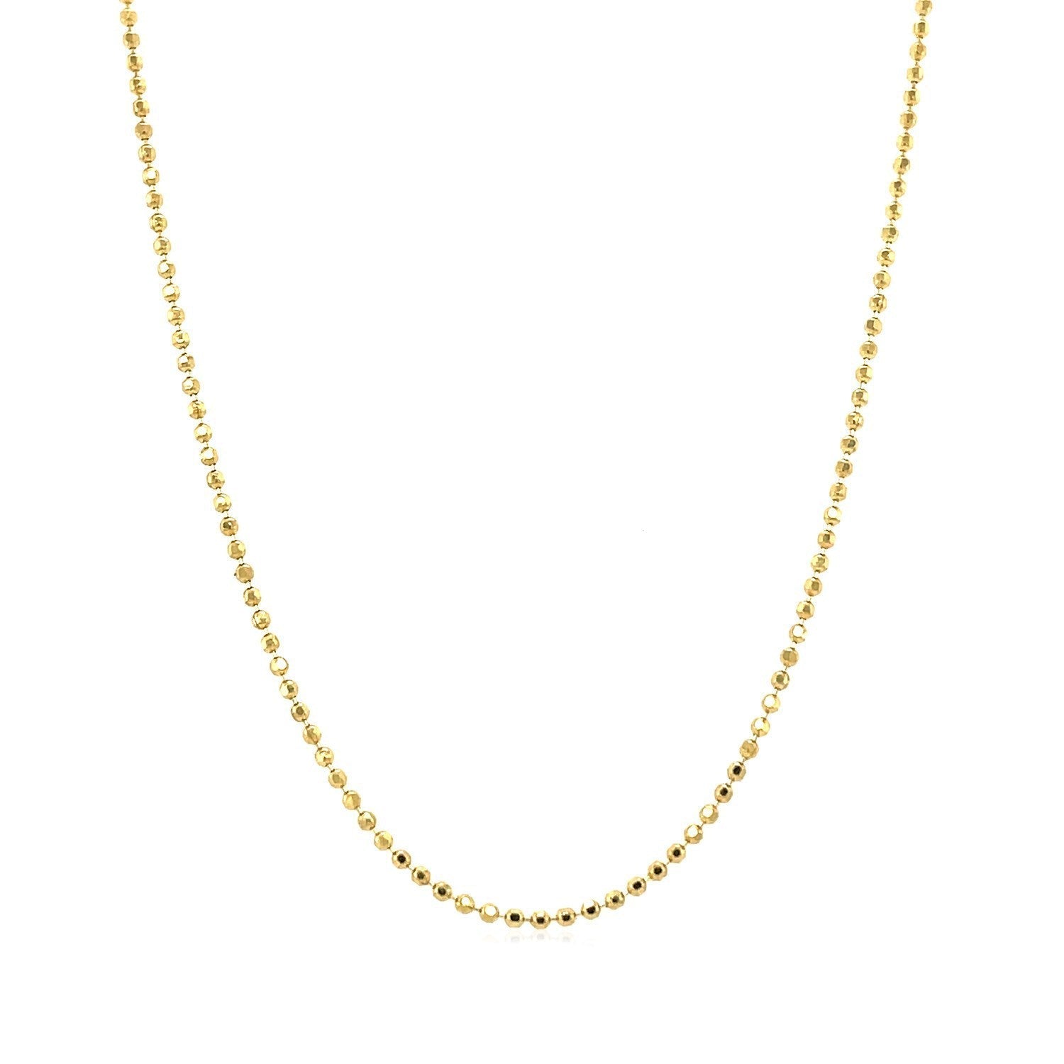 14k Yellow Gold Diamond-Cut Bead Chain 1.2mm Bids.com