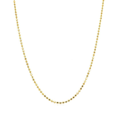14k Yellow Gold Diamond-Cut Bead Chain 1.2mm Bids.com