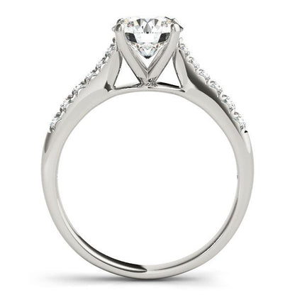 14k White Gold Round Cut Diamond Engagement Ring  (1 5/8 cttw) Bids.com