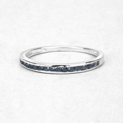 0.20 Carat Genuine Blue Diamond .925 Sterling Silver Ring Bids.com