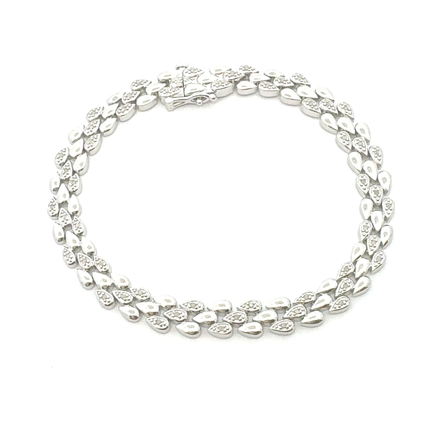 Genuine .25ct Diamond Tennis Bracelet Sterling Silver Bids.com