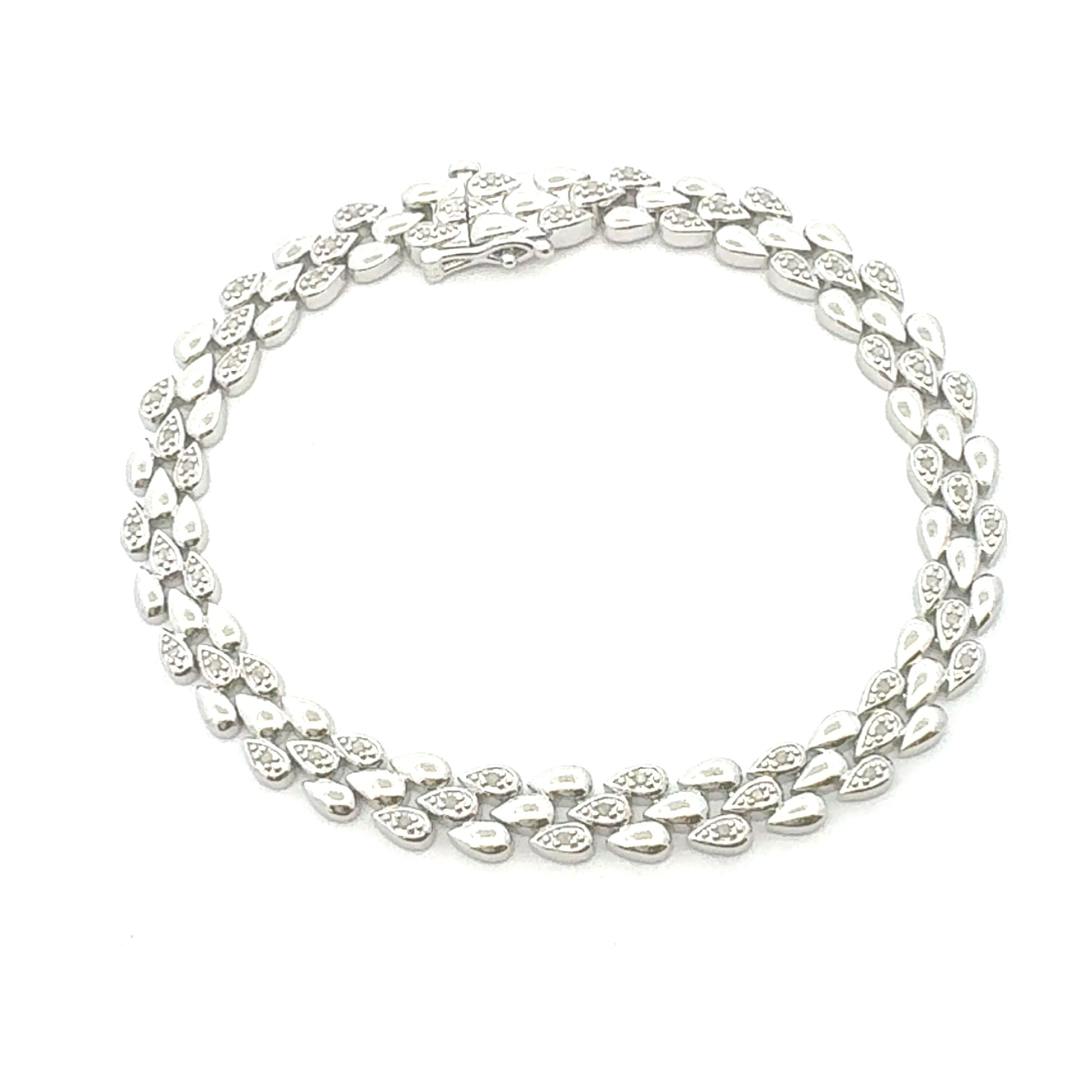 Genuine .25ct Diamond Tennis Bracelet Sterling Silver Bids.com