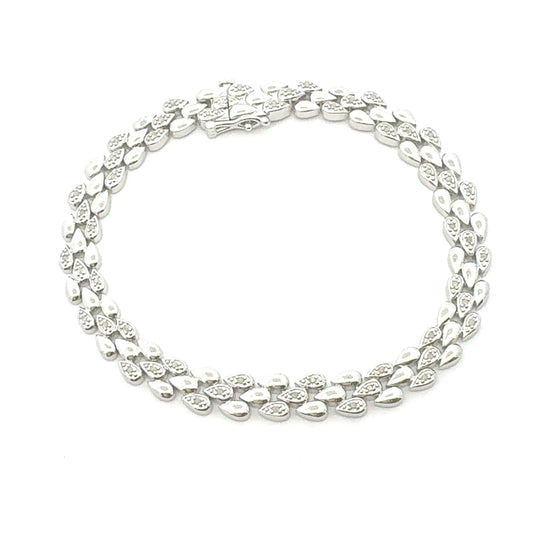 Genuine .25ct Diamond Tennis Bracelet Sterling Silver Bids.com
