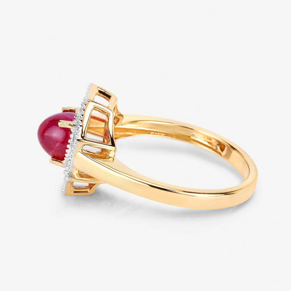 2.01 Carat Genuine Ruby and White Diamond 14K Yellow Gold Ring Bids.com