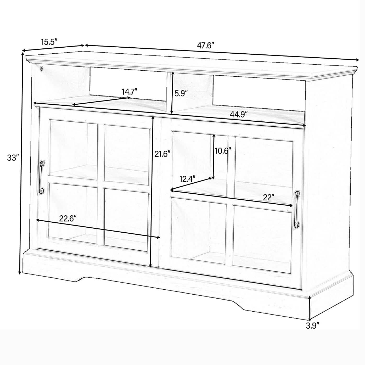 Accent Cabinet Wood Kitchen Buffet Sideboard DailySale