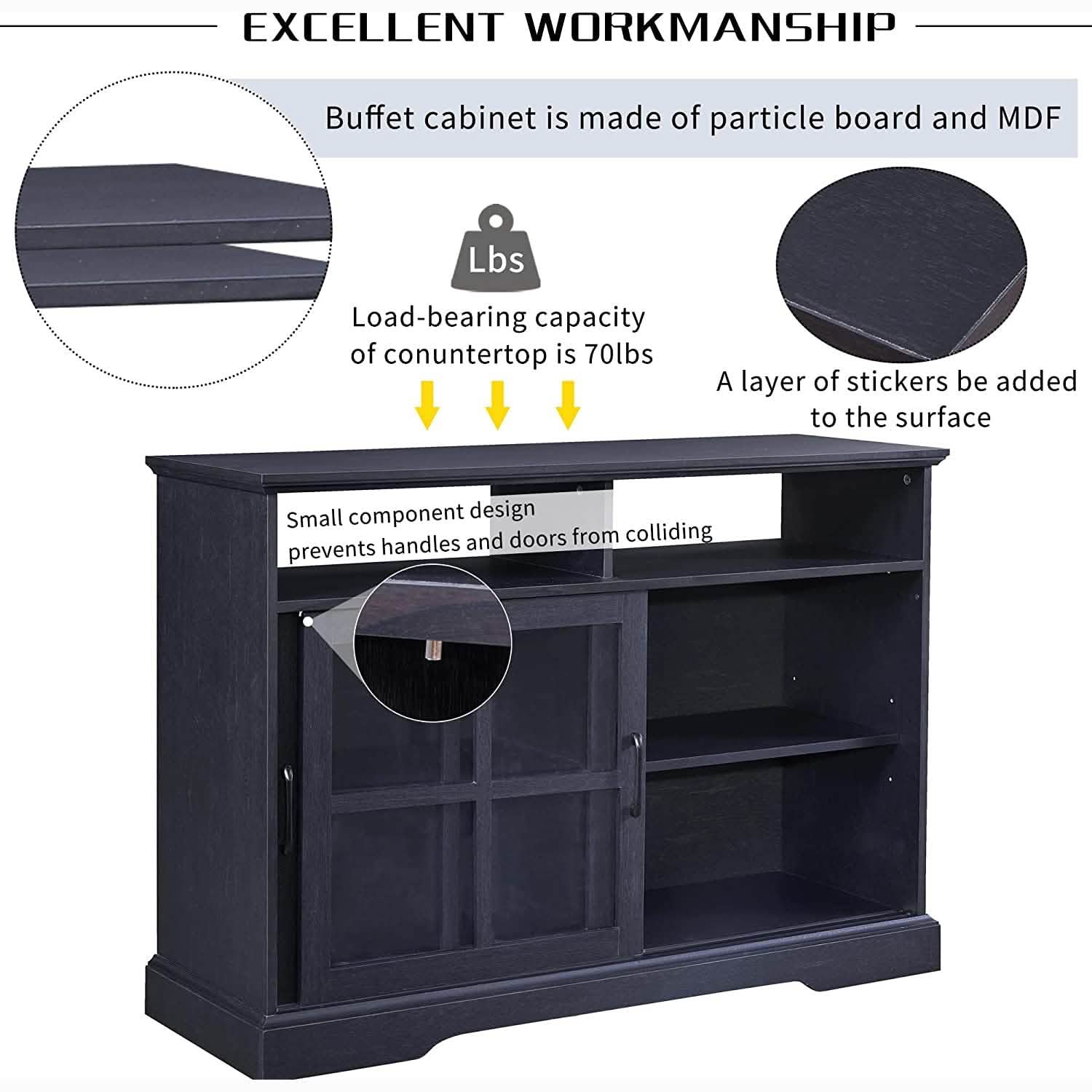 Accent Cabinet Wood Kitchen Buffet Sideboard DailySale
