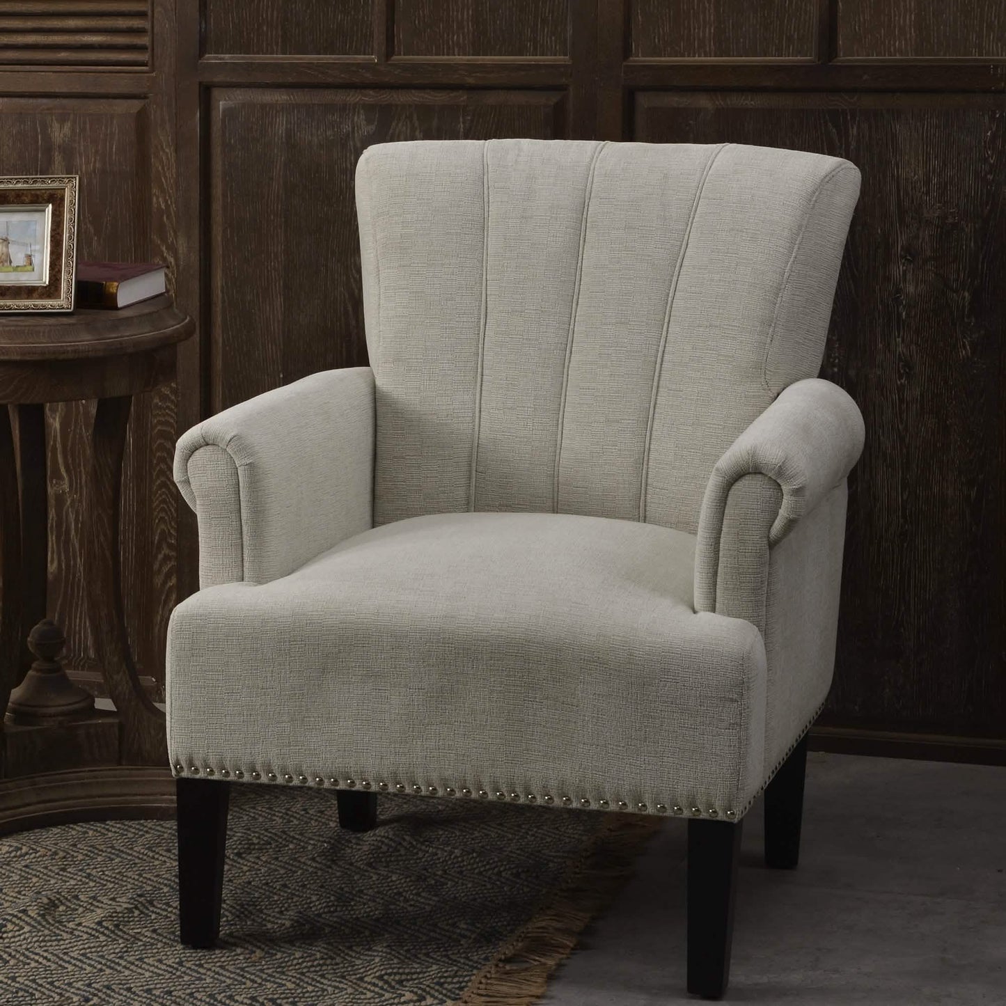 Accent Rivet Tufted Polyester Armchair DailySale