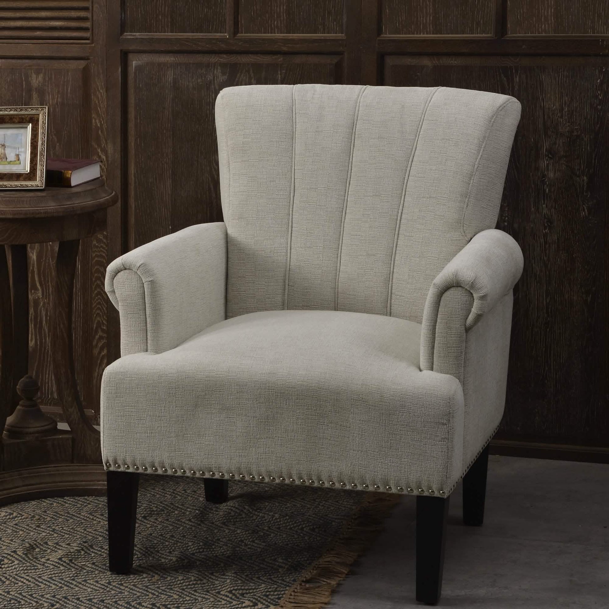 Accent Rivet Tufted Polyester Armchair DailySale