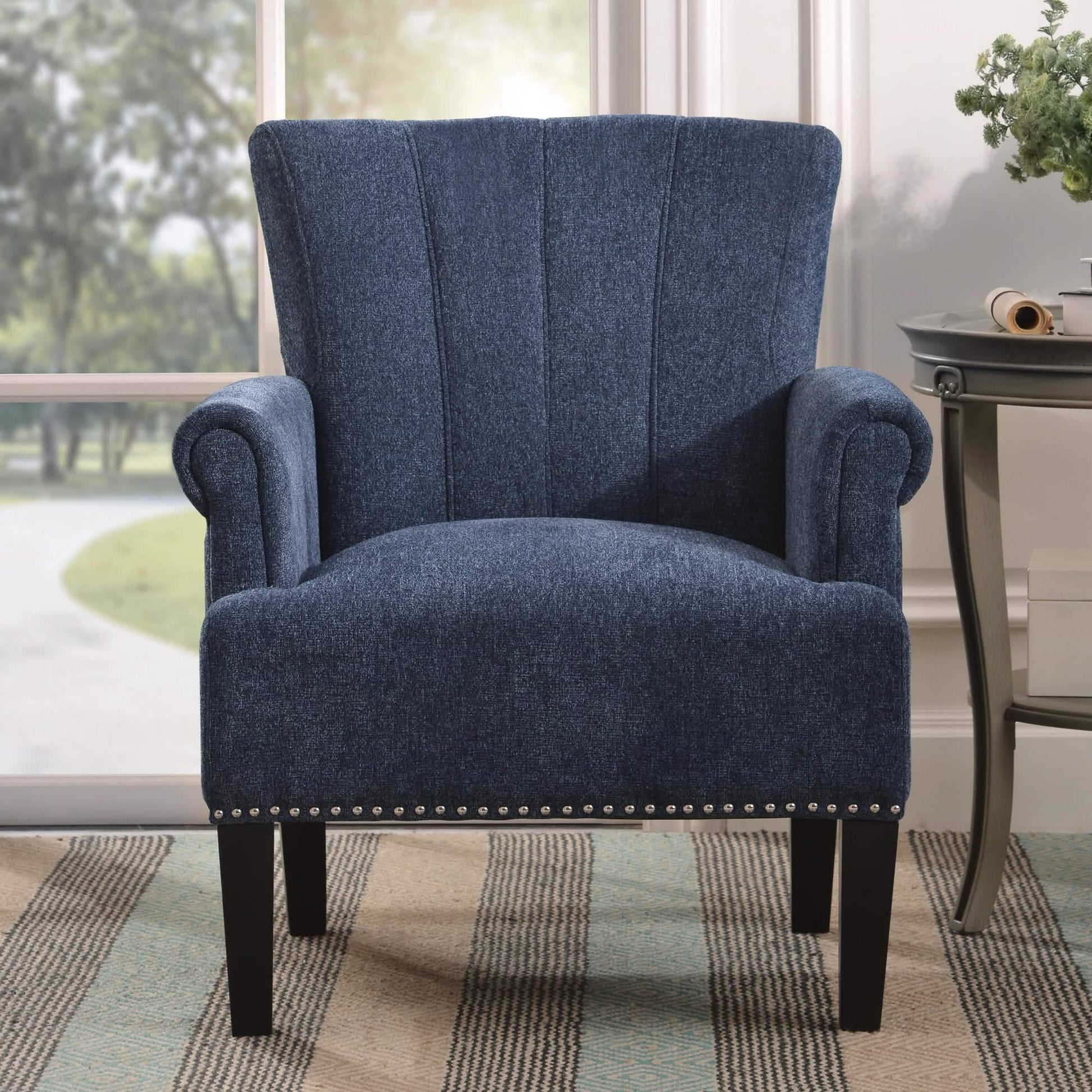 Accent Rivet Tufted Polyester Armchair DailySale