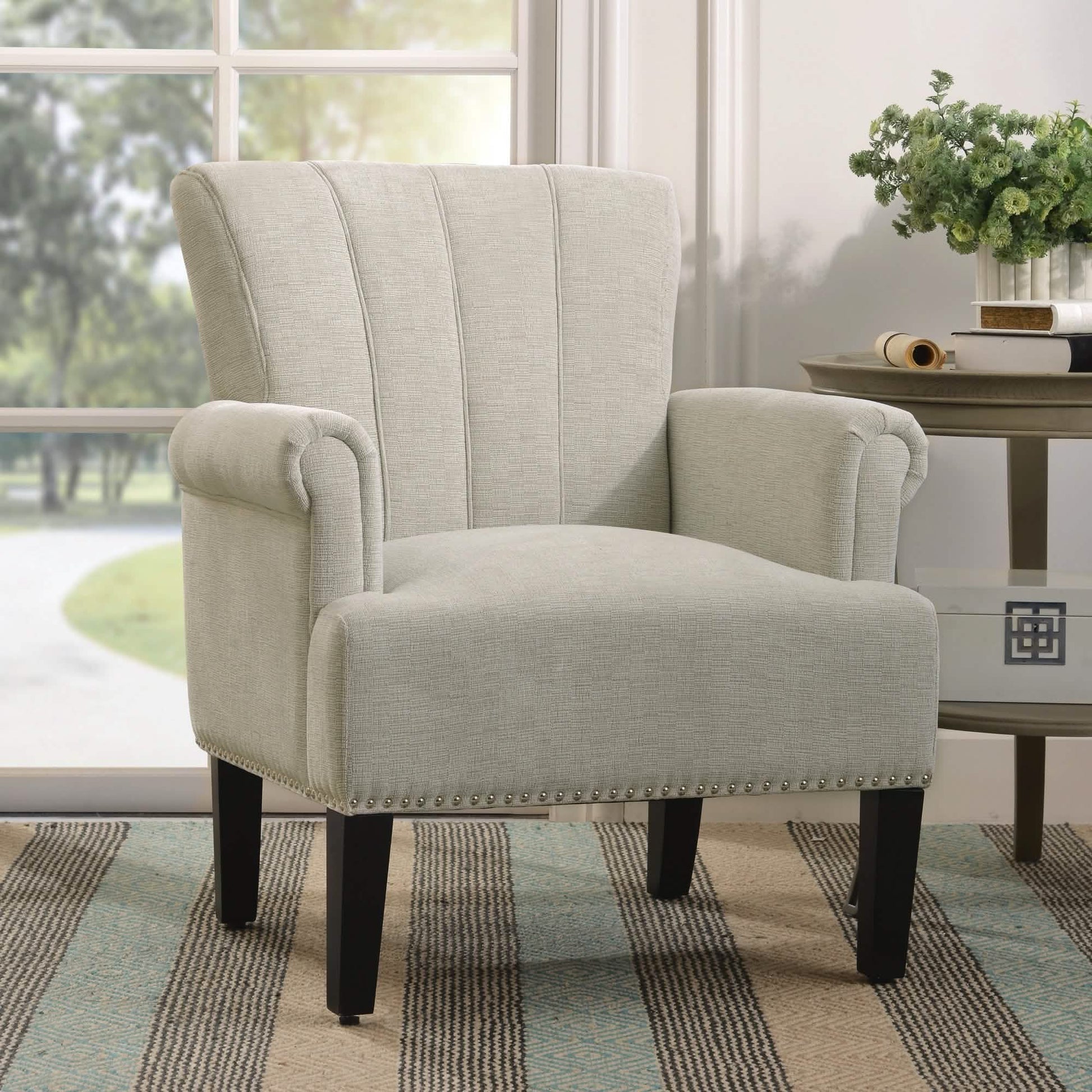 Accent Rivet Tufted Polyester Armchair DailySale