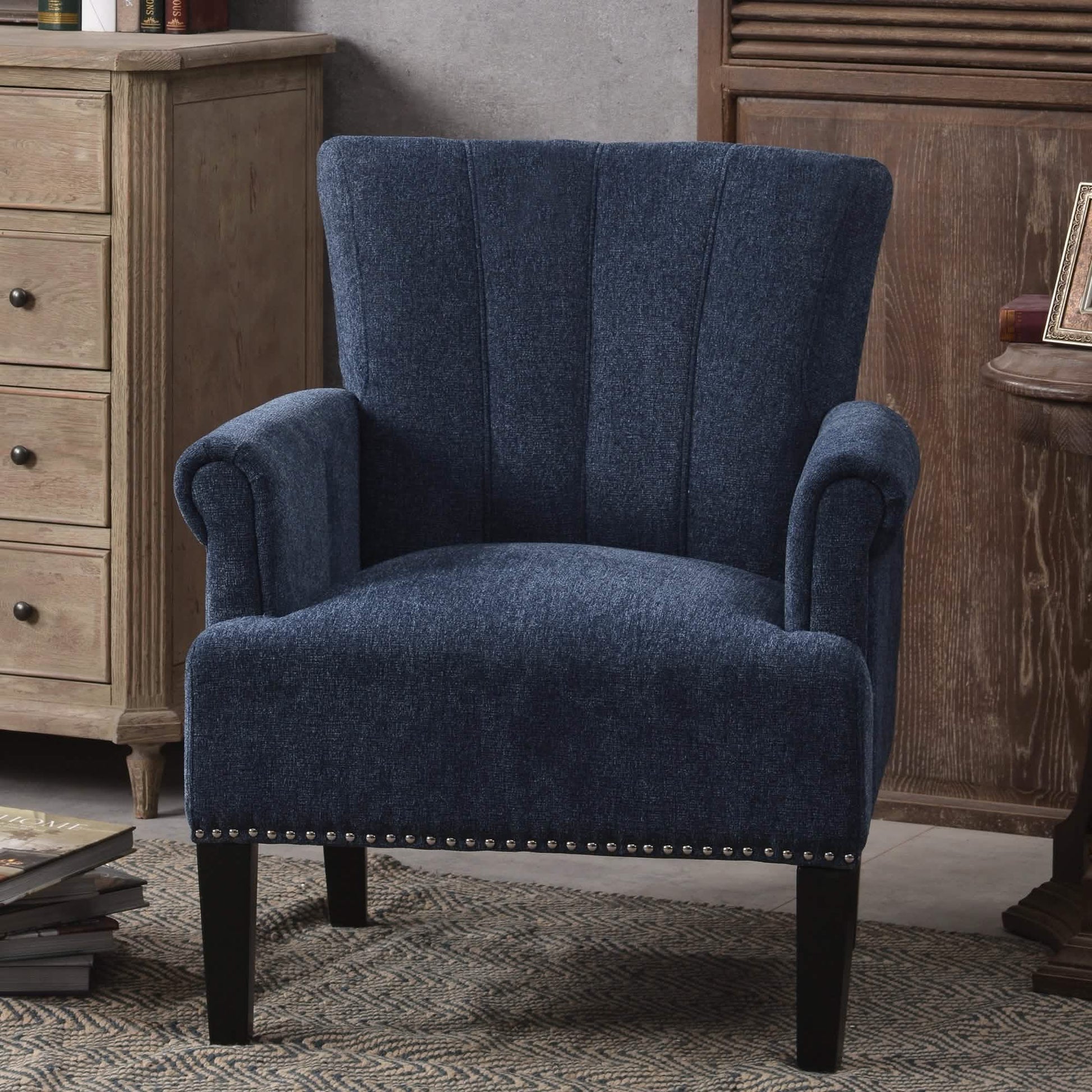 Accent Rivet Tufted Polyester Armchair DailySale