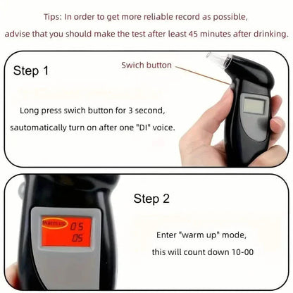 Accurate Personal Breath Alcohol Tester - Instant Blood Alcohol Content Measurement with High-Precision Sensors and LED Display DailySale