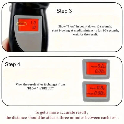 Accurate Personal Breath Alcohol Tester - Instant Blood Alcohol Content Measurement with High-Precision Sensors and LED Display DailySale
